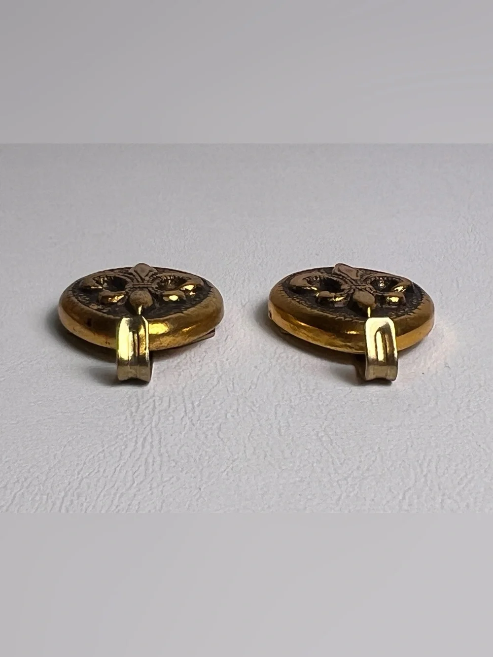 VTG Hardware Lot of 2 Fleur De Lis Wall Hook Brass Picture Wall Hanger 2
